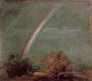 ジョン・コンスタブル Painting - 二重の虹のある風景 ロマンチックなジョン・コンスタブル